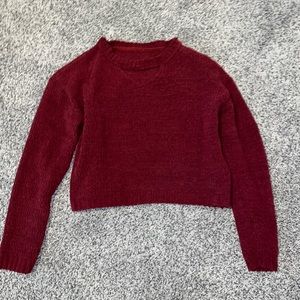 Dark Red Crop Sweater